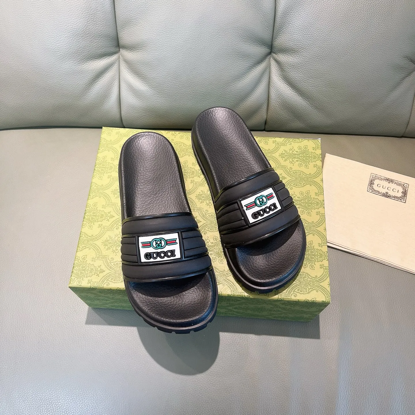 Men's Men's Shoes 130🐮🐮Gucci Gucci Slippers Gucci 2024 latest beach sandals slippers Original molding double G LOGO Original molding consistent Outsole: Men's Men's Shoes u double-layer outsole Size: 35-46